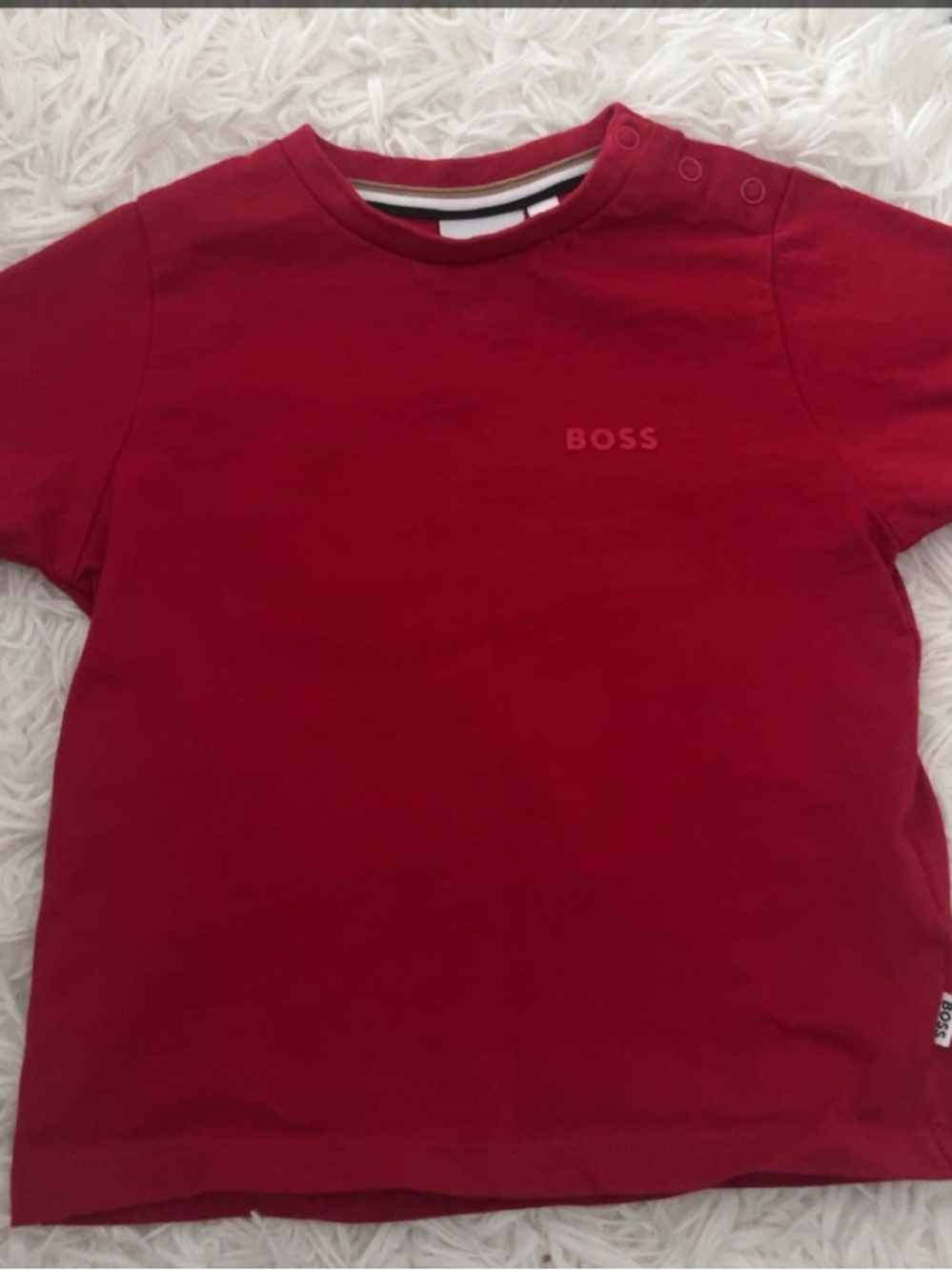 Hugo Boss Little Boys Red Short Sleeve Tee